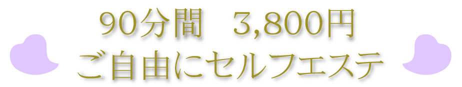 90分間3800円ごjに夕にセルフエステ